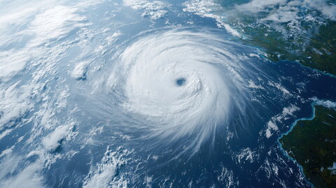 aerial view of hurricane 