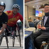 Gyudae "GD" Kim. A picture of him competing in wheelchair racing and a picture of him receiving his teaching award in a wheelchair.