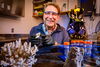Bruce Fouke with samples of coral reefs in his lab.