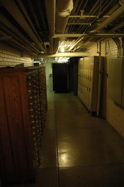 A hallway in the Natural History Building pre-renovation.